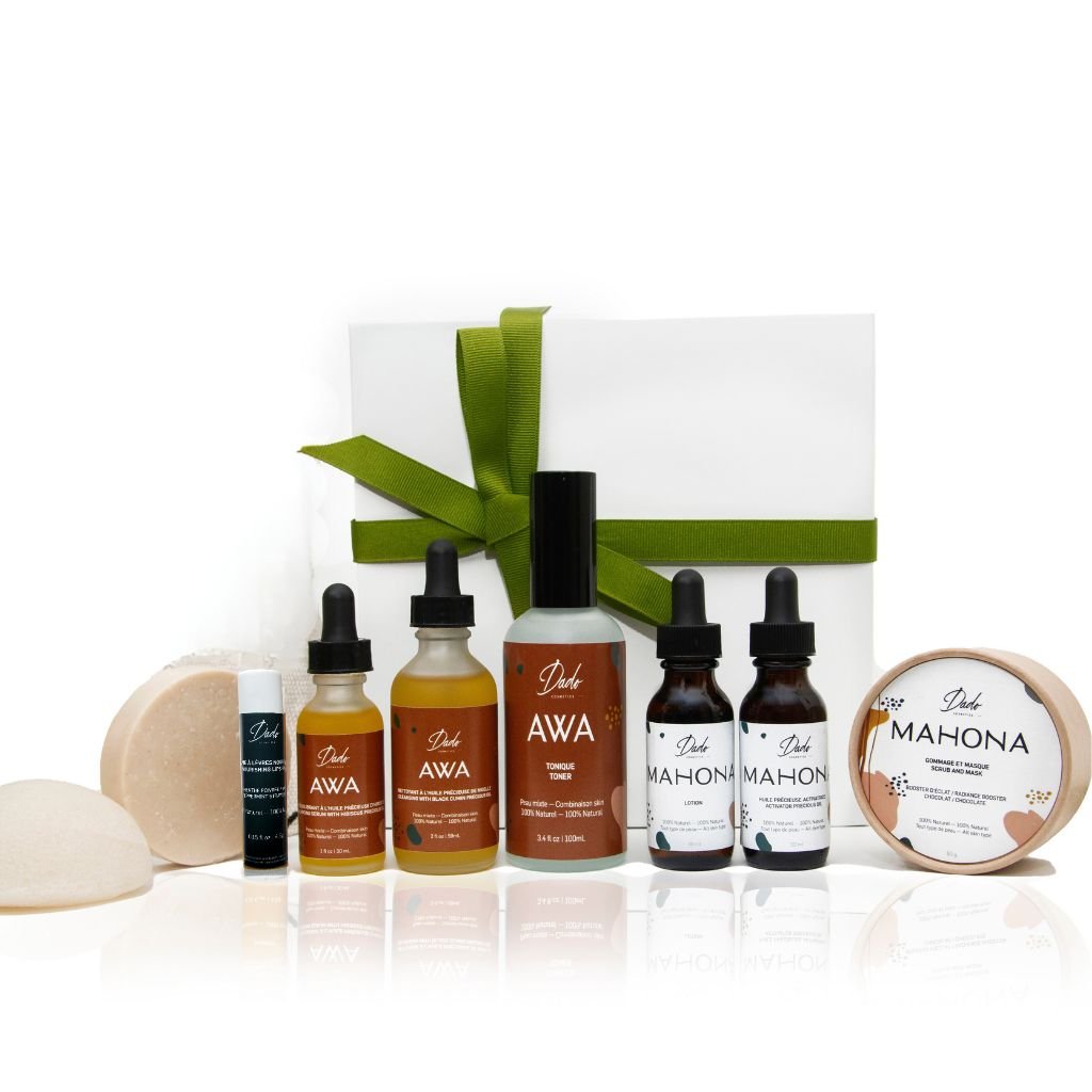 Routine beauté Awa complète de 8 soins naturels pour peau mixte avec un coffret cadeau - Dado Cosmetics