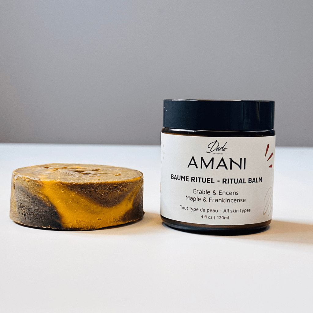 Coffret rituel AMANI Dado savon exfoliant et baume érable encens bien-être naturel cadeau