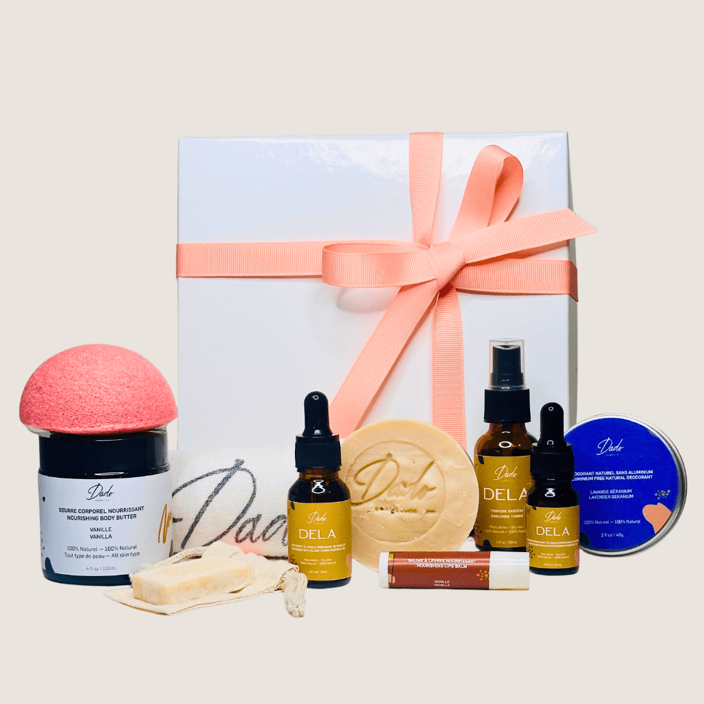 Coffret Douceur Dado avec kit visage DELA beurre vanille éponge konjac déodorant lavande cadeau beauté