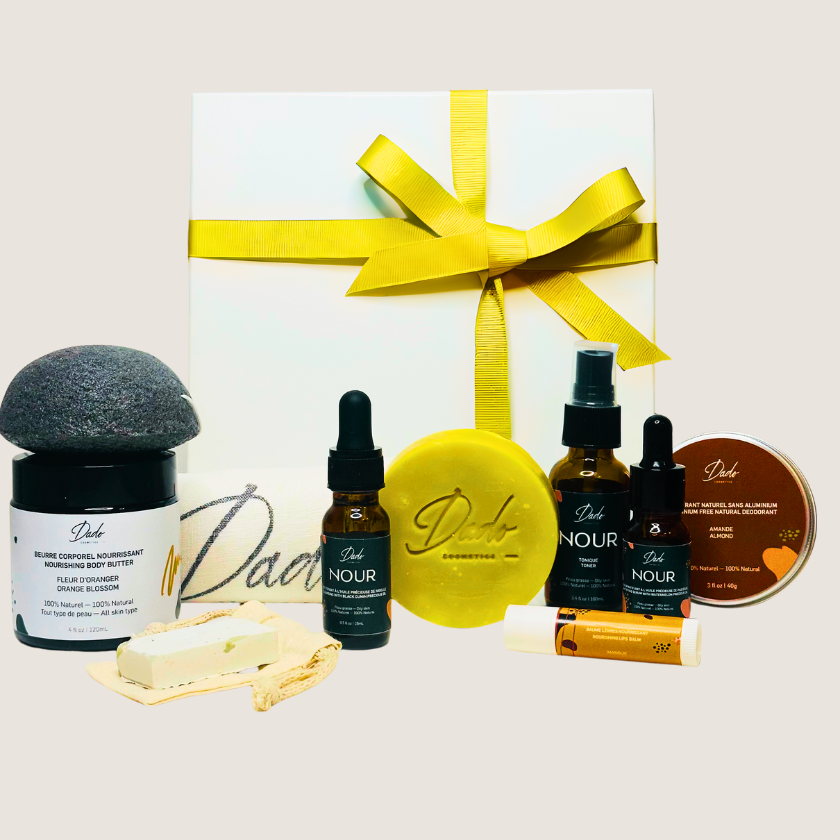 Coffret complet soins pour peau grasse avec huiles africaines sans perturbateurs endocriniens gamme NOUR