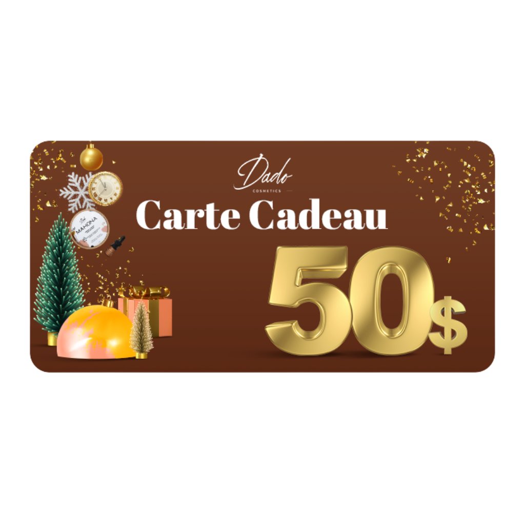 Carte Cadeau d'un montant de $25 à valoir sur les soins naturels de Dado Cosmetics