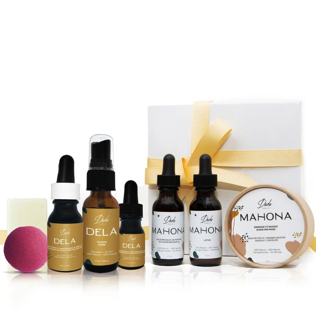 Routine beauté complète pour peau mixte de 8 soins naturels avec coffret cadeau  - Dado Cosmetics